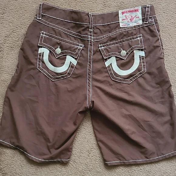 True Religion Brown Flat Front Shorts - Picture 2 of 14